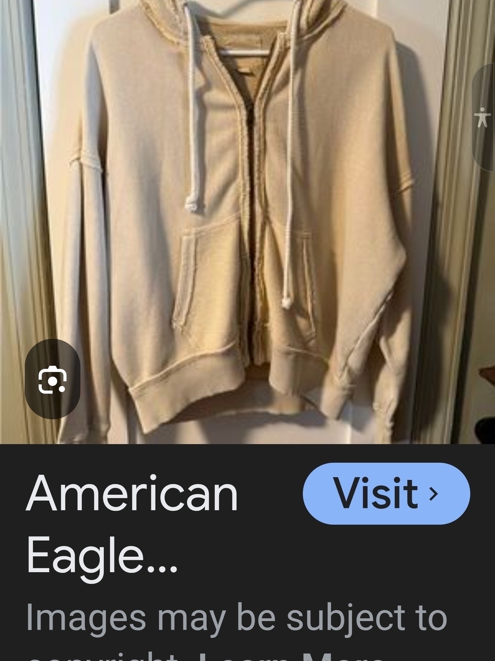 American Eagle Outfitters Tan Textured Zip Hoodie 26x25